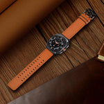 Cinturino per orologio in vera pelle con doppia fibbia, For Samsung Galaxy Watch Ultra / Ultra 2025, For Samsung Galaxy Watch8 / Watch8 Classic