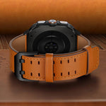 Cinturino per orologio in vera pelle con doppia fibbia, For Samsung Galaxy Watch Ultra / Ultra 2025, For Samsung Galaxy Watch8 / Watch8 Classic