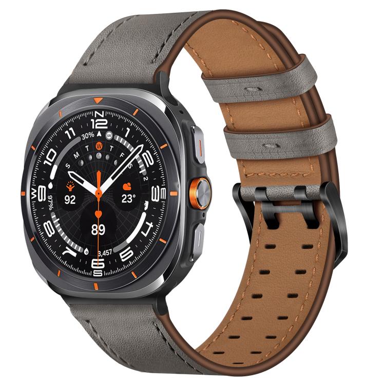 Cinturino per orologio in vera pelle con doppia fibbia, For Samsung Galaxy Watch Ultra / Ultra 2025, For Samsung Galaxy Watch8 / Watch8 Classic