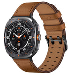 Cinturino per orologio in vera pelle con doppia fibbia, For Samsung Galaxy Watch Ultra / Ultra 2025, For Samsung Galaxy Watch8 / Watch8 Classic