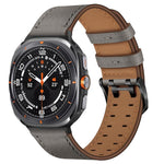 Cinturino per orologio in vera pelle con doppia fibbia, For Samsung Galaxy Watch Ultra / Ultra 2025, For Samsung Galaxy Watch8 / Watch8 Classic