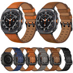 Cinturino per orologio in vera pelle con doppia fibbia, For Samsung Galaxy Watch Ultra / Ultra 2025, For Samsung Galaxy Watch8 / Watch8 Classic