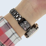 Cinturino per orologio in acciaio inossidabile con motivo a gatto con diamanti colorati, For Apple Watch 46mm / 49mm / 45mm / 44mm, For Apple Watch 42mm / 41mm / 40mm / 38mm