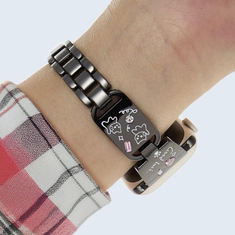 Cinturino per orologio in acciaio inossidabile con motivo a gatto con diamanti colorati, For Apple Watch 46mm / 49mm / 45mm / 44mm, For Apple Watch 42mm / 41mm / 40mm / 38mm