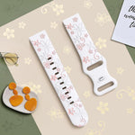 Cinturino per orologio in silicone con stampa Bauhinia bicolore, 20mm