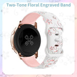 Cinturino per orologio in silicone con stampa Bauhinia bicolore, 20mm