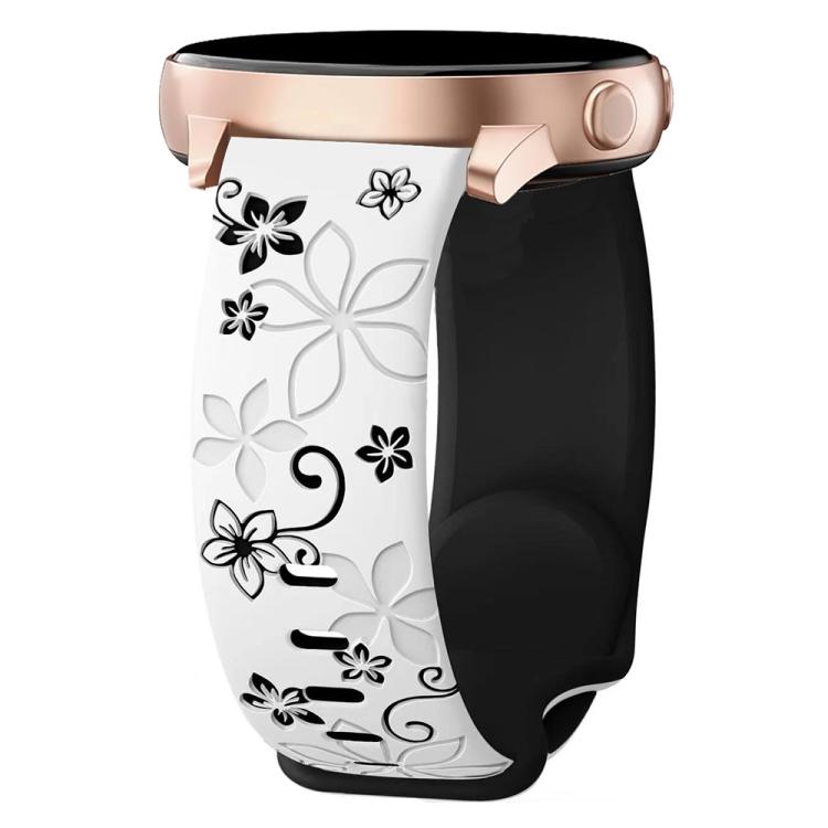 Cinturino per orologio in silicone con stampa Bauhinia bicolore, 20mm