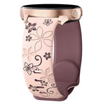 Cinturino per orologio in silicone con stampa Bauhinia bicolore, 20mm
