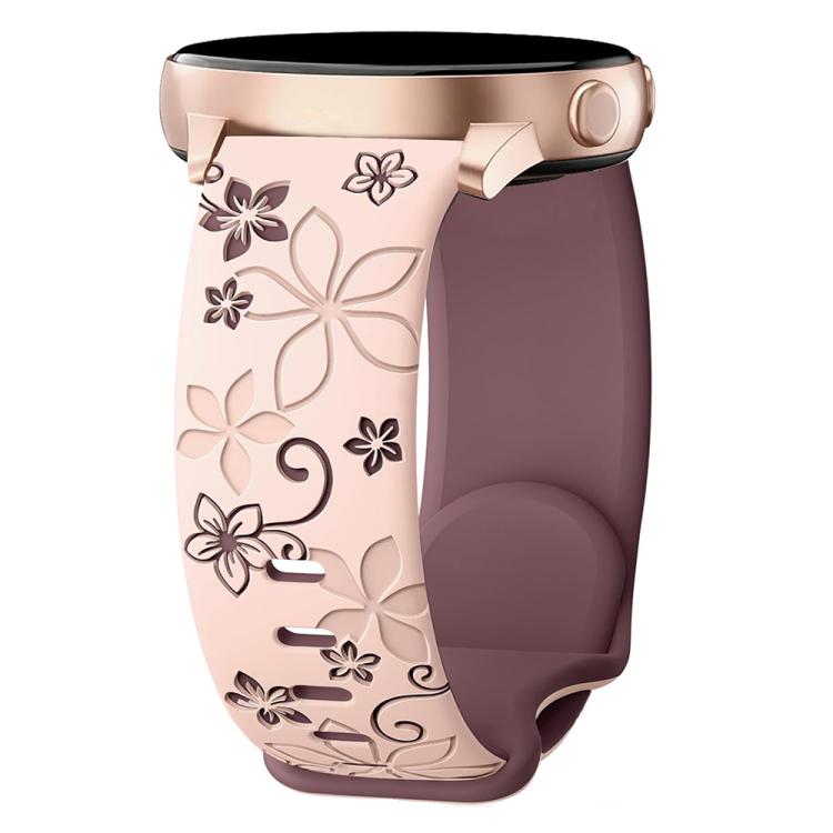 Cinturino per orologio in silicone con stampa Bauhinia bicolore, 20mm