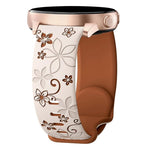 Cinturino per orologio in silicone con stampa Bauhinia bicolore, 20mm