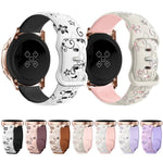 Cinturino per orologio in silicone con stampa Bauhinia bicolore, 20mm