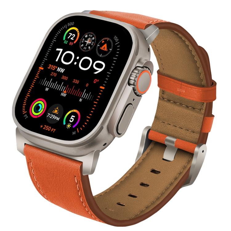 Cinturino per orologio in vera pelle con fibbia in titanio Nappa, For Apple Watch 46mm / 49mm / 45mm / 44mm, For Apple Watch 42mm / 41mm / 40mm / 38mm