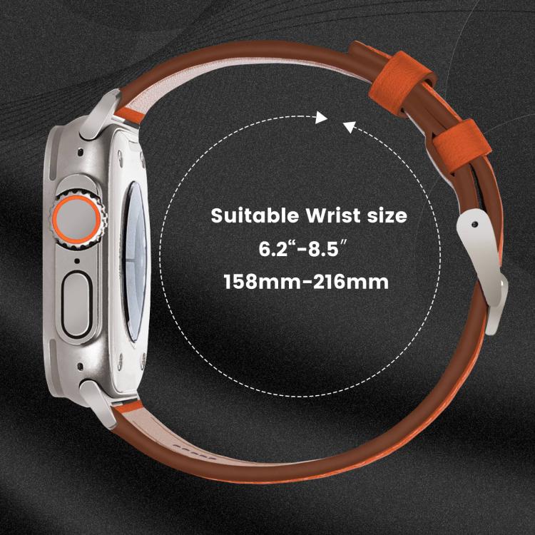 Cinturino per orologio in vera pelle con fibbia in titanio Nappa, For Apple Watch 46mm / 49mm / 45mm / 44mm, For Apple Watch 42mm / 41mm / 40mm / 38mm