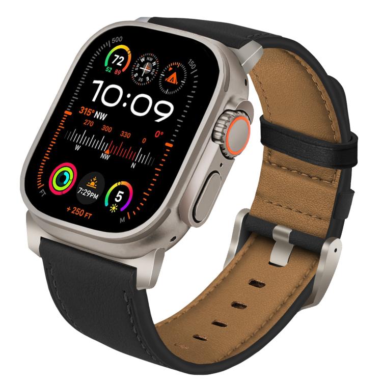 Cinturino per orologio in vera pelle con fibbia in titanio Nappa, For Apple Watch 46mm / 49mm / 45mm / 44mm, For Apple Watch 42mm / 41mm / 40mm / 38mm