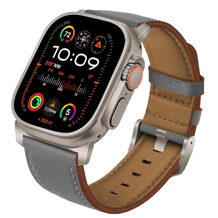 Cinturino per orologio in vera pelle con fibbia in titanio Nappa, For Apple Watch 46mm / 49mm / 45mm / 44mm, For Apple Watch 42mm / 41mm / 40mm / 38mm