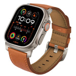 Cinturino per orologio in vera pelle con fibbia in titanio Nappa, For Apple Watch 46mm / 49mm / 45mm / 44mm, For Apple Watch 42mm / 41mm / 40mm / 38mm