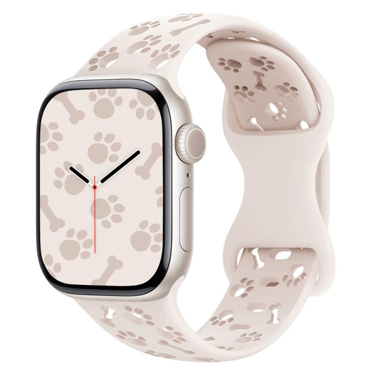 Cinturino per orologio in silicone con fibbia a farfalla a forma di zampa di cane, For Apple Watch 46mm / 49mm / 45mm / 44mm, For Apple Watch 42mm / 41mm / 40mm / 38mm