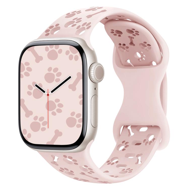 Cinturino per orologio in silicone con fibbia a farfalla a forma di zampa di cane, For Apple Watch 46mm / 49mm / 45mm / 44mm, For Apple Watch 42mm / 41mm / 40mm / 38mm