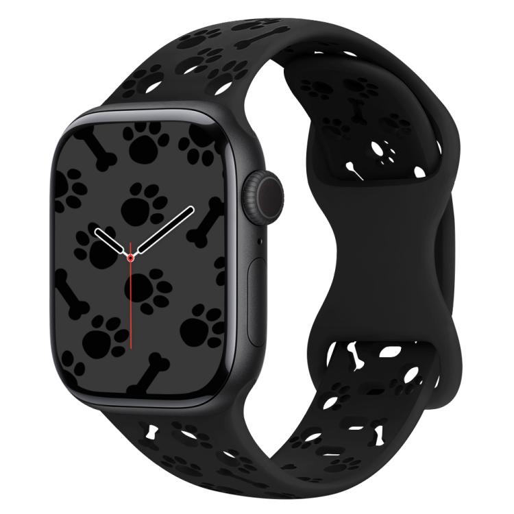 Cinturino per orologio in silicone con fibbia a farfalla a forma di zampa di cane, For Apple Watch 46mm / 49mm / 45mm / 44mm, For Apple Watch 42mm / 41mm / 40mm / 38mm