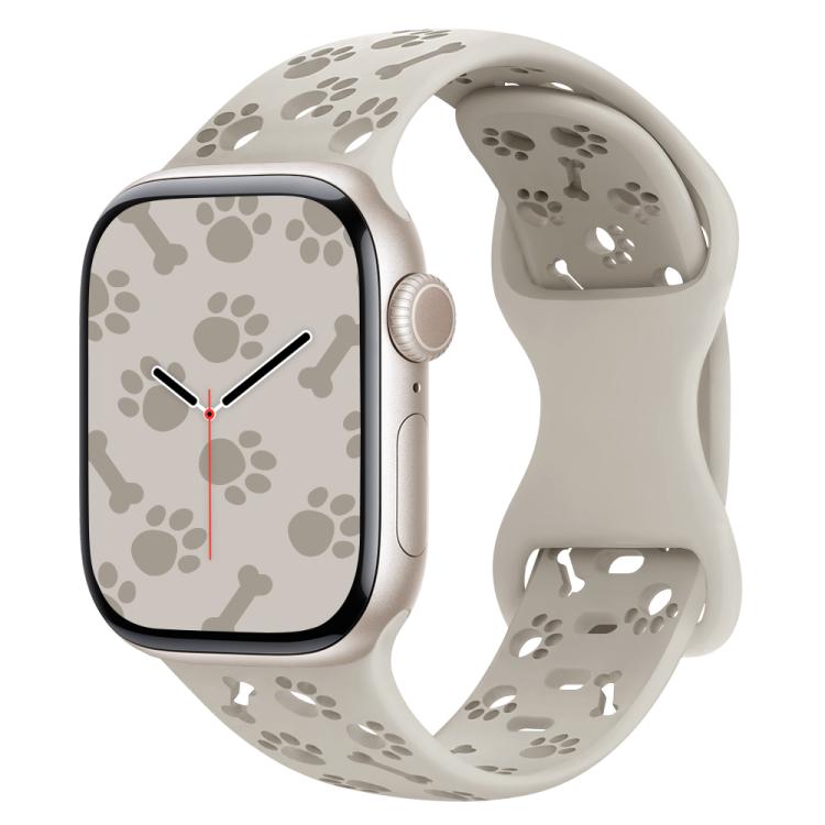 Cinturino per orologio in silicone con fibbia a farfalla a forma di zampa di cane, For Apple Watch 46mm / 49mm / 45mm / 44mm, For Apple Watch 42mm / 41mm / 40mm / 38mm