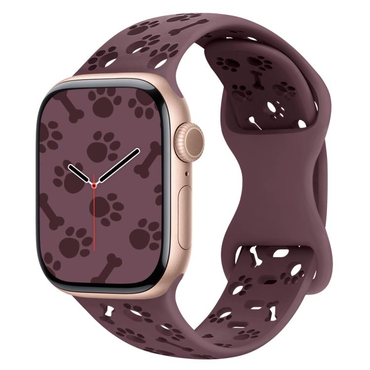 Cinturino per orologio in silicone con fibbia a farfalla a forma di zampa di cane, For Apple Watch 46mm / 49mm / 45mm / 44mm, For Apple Watch 42mm / 41mm / 40mm / 38mm