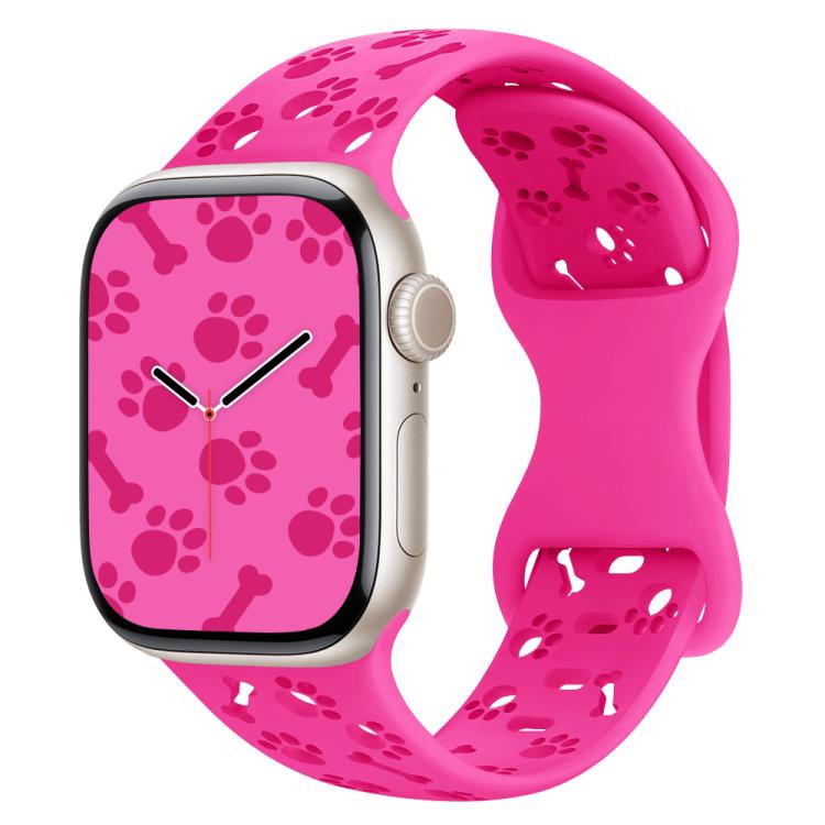 Cinturino per orologio in silicone con fibbia a farfalla a forma di zampa di cane, For Apple Watch 46mm / 49mm / 45mm / 44mm, For Apple Watch 42mm / 41mm / 40mm / 38mm