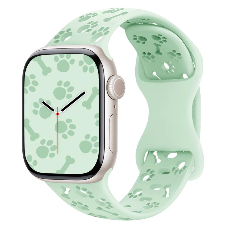 Cinturino per orologio in silicone con fibbia a farfalla a forma di zampa di cane, For Apple Watch 46mm / 49mm / 45mm / 44mm, For Apple Watch 42mm / 41mm / 40mm / 38mm