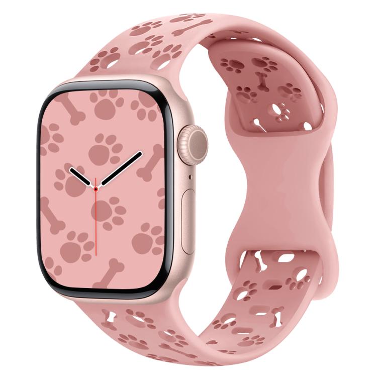 Cinturino per orologio in silicone con fibbia a farfalla a forma di zampa di cane, For Apple Watch 46mm / 49mm / 45mm / 44mm, For Apple Watch 42mm / 41mm / 40mm / 38mm