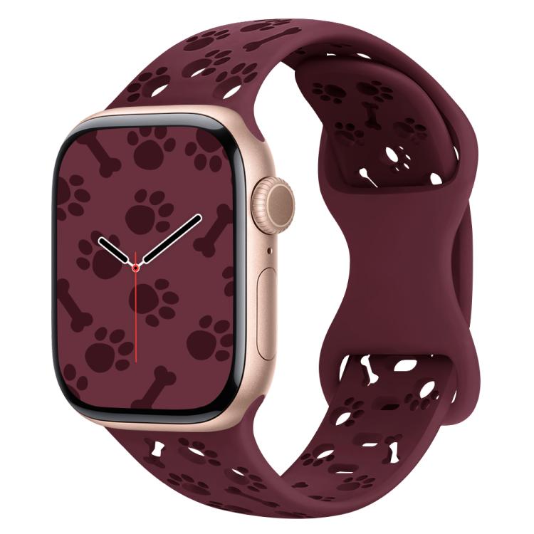 Cinturino per orologio in silicone con fibbia a farfalla a forma di zampa di cane, For Apple Watch 46mm / 49mm / 45mm / 44mm, For Apple Watch 42mm / 41mm / 40mm / 38mm