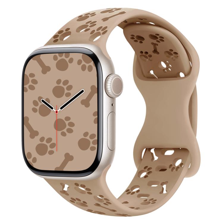 Cinturino per orologio in silicone con fibbia a farfalla a forma di zampa di cane, For Apple Watch 46mm / 49mm / 45mm / 44mm, For Apple Watch 42mm / 41mm / 40mm / 38mm