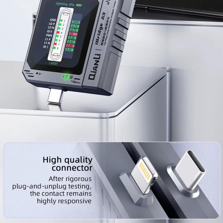 Qianli iBridge A3 Full-featured Tail Plug Analysis Tester for Lightning and Type-C Interface Devices, Qianli iBridge A3