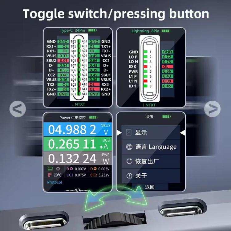 Tester di analisi completa per spina di coda Qianli iBridge A3 per dispositivi con interfaccia Lightning e Type-C, Qianli iBridge A3