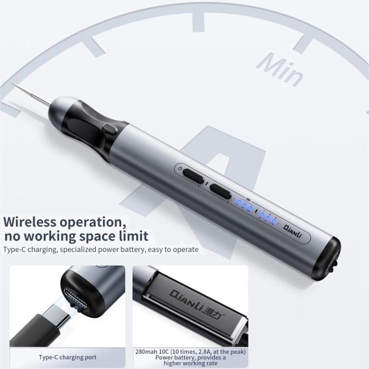 QianLi DM360 Mini Adjustable Speed ​​Electric Polishing Pen with 7 Grinding Heads, QianLi DM360