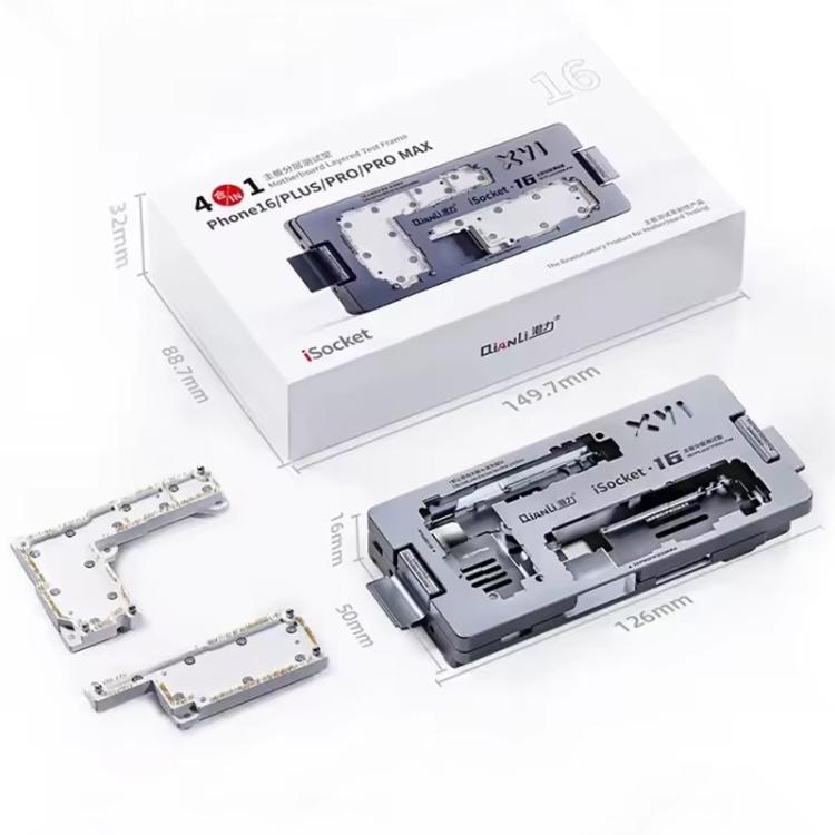 Qianli iSocket 16 Series 4 in 1 Scheda madre Layered Test Fixture per iPhone 16 Series, Qianli iSocket 16 Series