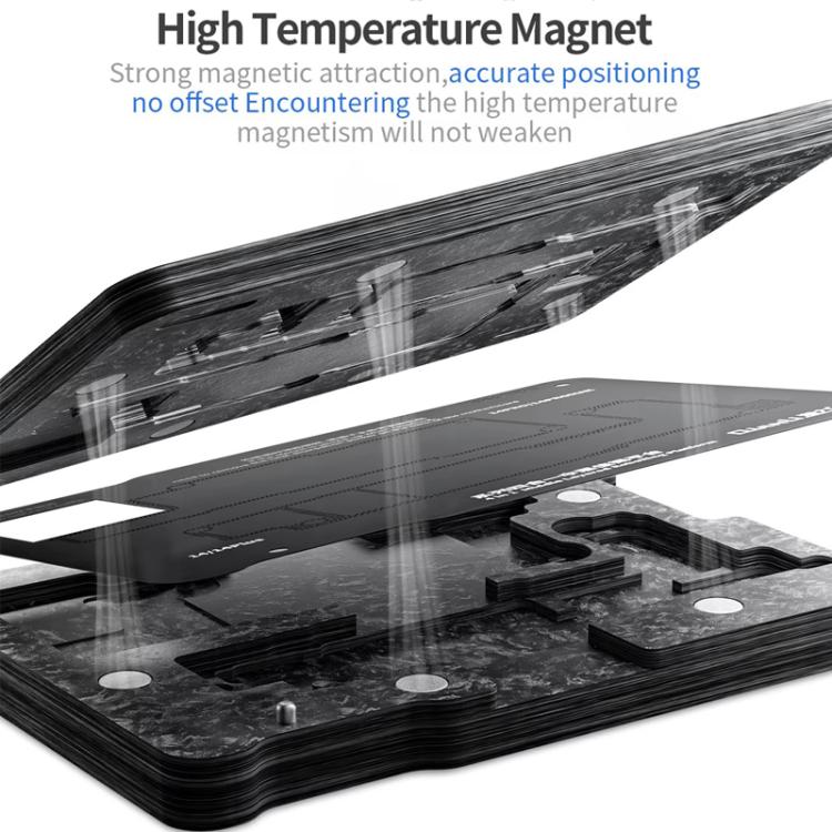 Piattaforma di reballing BGA magnetica a strato intermedio 4 in 1 Qianli per la serie iPhone 16, Qianli for iPhone 16 Series