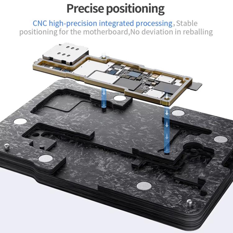 Piattaforma di reballing BGA magnetica a strato intermedio 4 in 1 Qianli per la serie iPhone 16, Qianli for iPhone 16 Series