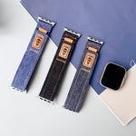 Cinturino per orologio in tela con chiusura a strappo in nylon denim, For Apple Watch 46mm / 49mm / 45mm / 44mm, For Apple Watch 42mm / 41mm / 40mm / 38mm
