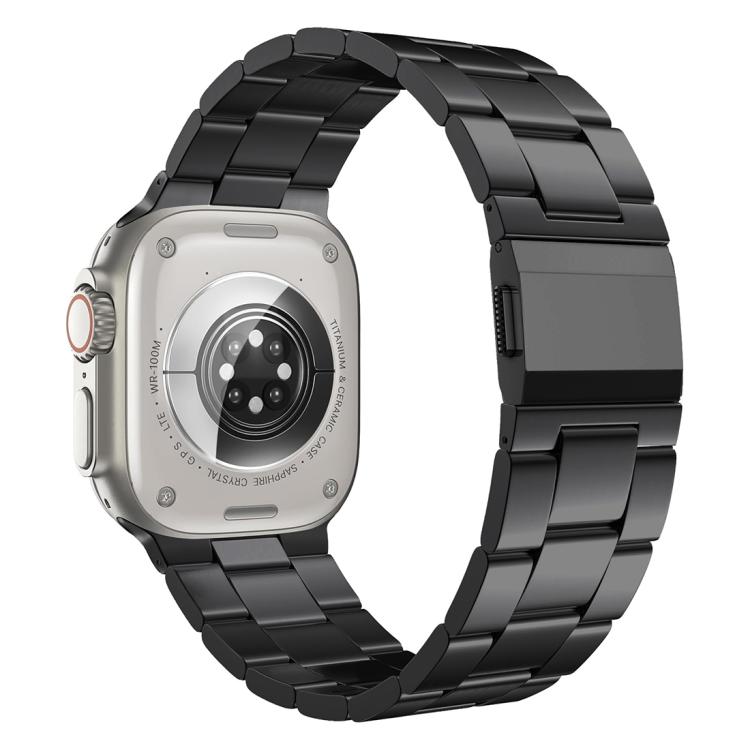 Cinturino per orologio in acciaio inossidabile a tre maglie con chiusura Norman, For Apple Watch 46mm / 49mm / 45mm / 44mm