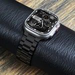 Cinturino per orologio in acciaio inossidabile a tre maglie con chiusura Norman, For Apple Watch 46mm / 49mm / 45mm / 44mm