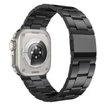 Cinturino per orologio in lega di titanio a tre maglie con chiusura Norman, For Apple Watch 46mm / 49mm / 45mm / 44mm