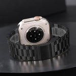 Cinturino per orologio in lega di titanio a tre maglie con chiusura Norman, For Apple Watch 46mm / 49mm / 45mm / 44mm