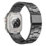 Cinturino per orologio in lega di titanio a tre maglie con chiusura Norman, For Apple Watch 46mm / 49mm / 45mm / 44mm