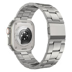 Cinturino per orologio in lega di titanio a tre maglie con chiusura Norman, For Apple Watch 46mm / 49mm / 45mm / 44mm