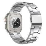 Cinturino per orologio in lega di titanio a tre maglie con chiusura Norman, For Apple Watch 46mm / 49mm / 45mm / 44mm