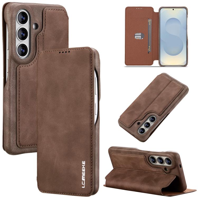 LC.IMEEKE Custodia per telefono in pelle a ribalta serie Hon Ancient, For Samsung Galaxy S26+ 5G, For Samsung Galaxy S26 Ultra 5G, For Samsung Galaxy S26 5G, For Samsung Galaxy S25 Ultra 5G
