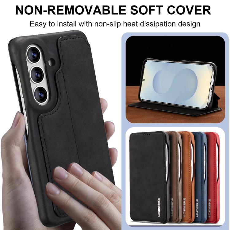 LC.IMEEKE Custodia per telefono in pelle a ribalta serie Hon Ancient, For Samsung Galaxy S26+ 5G, For Samsung Galaxy S26 Ultra 5G, For Samsung Galaxy S26 5G, For Samsung Galaxy S25 Ultra 5G