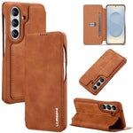 LC.IMEEKE Custodia per telefono in pelle a ribalta serie Hon Ancient, For Samsung Galaxy S26+ 5G, For Samsung Galaxy S26 Ultra 5G, For Samsung Galaxy S26 5G, For Samsung Galaxy S25 Ultra 5G