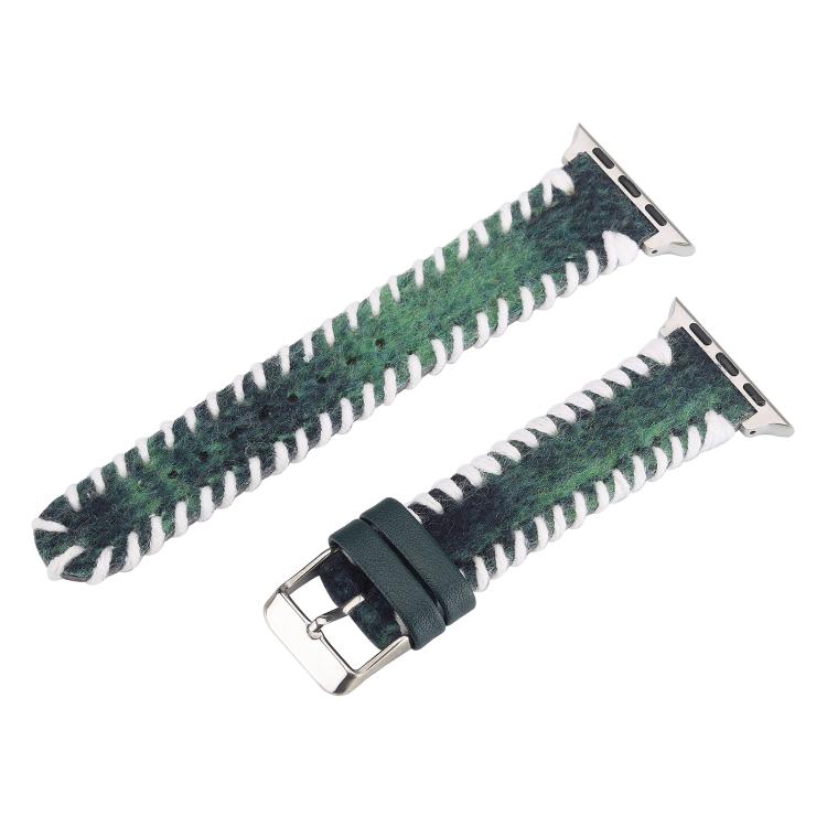 Cinturino per orologio in vera pelle con cuciture retrò in lana, For Apple Watch 46mm / 49mm / 45mm / 44mm, For Apple Watch 42mm / 41mm / 40mm / 38mm