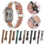 Cinturino per orologio in vera pelle con cuciture retrò in lana, For Apple Watch 46mm / 49mm / 45mm / 44mm, For Apple Watch 42mm / 41mm / 40mm / 38mm