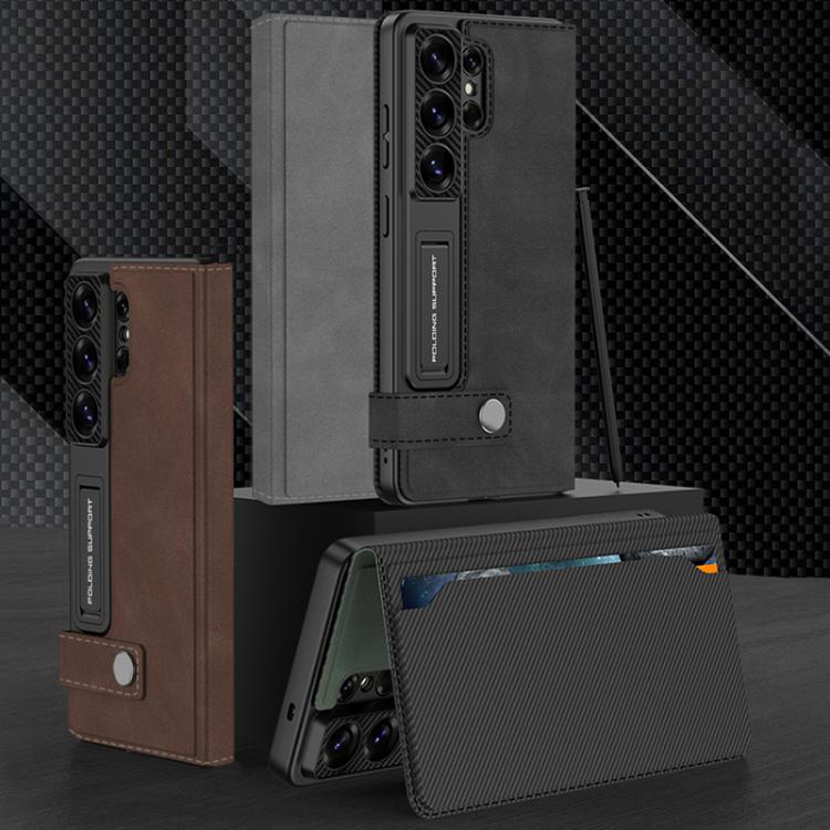 Custodia per telefono in pelle con portafoglio a ribalta GKK, serie Frosted, penna non inclusa, For Samsung Galaxy S26 Ultra 5G, For Samsung Galaxy S25 Ultra 5G